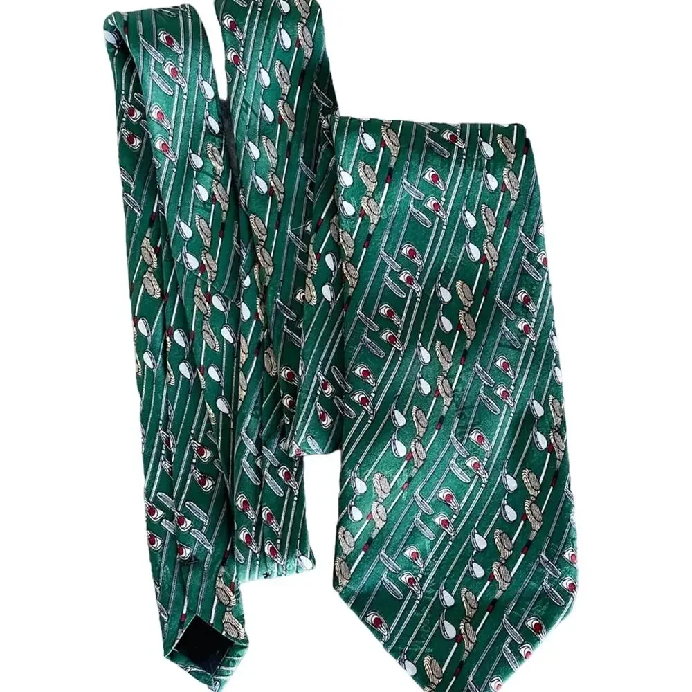 Nicole Miller vintage golf club 100% silk tie necktie preppy designer 4